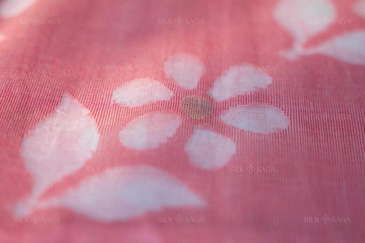 Pure Muslin Silk Pink Saree with Overall Resham and Cutwork - Silksaga Studio