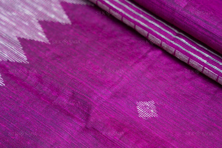 Pure Matka Silk Magenta Saree with Resham Hand Work - Silksaga Studio