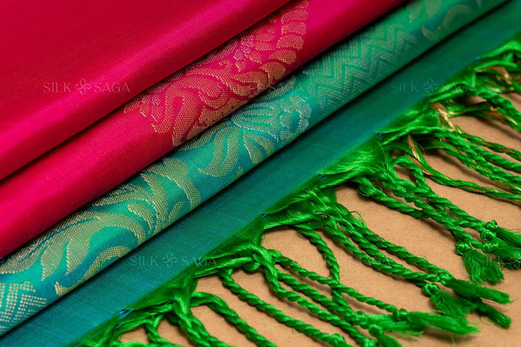 Women Self Design Cotton Slik Zari Border Saree (Pink) | Cotton saree|  Plain Saree|