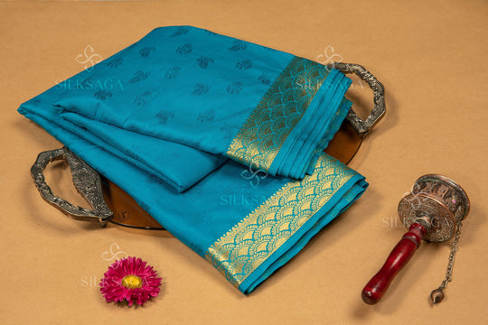 Art Silk Teal Blue Saree