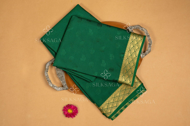 Art Silk Bottle Green Saree