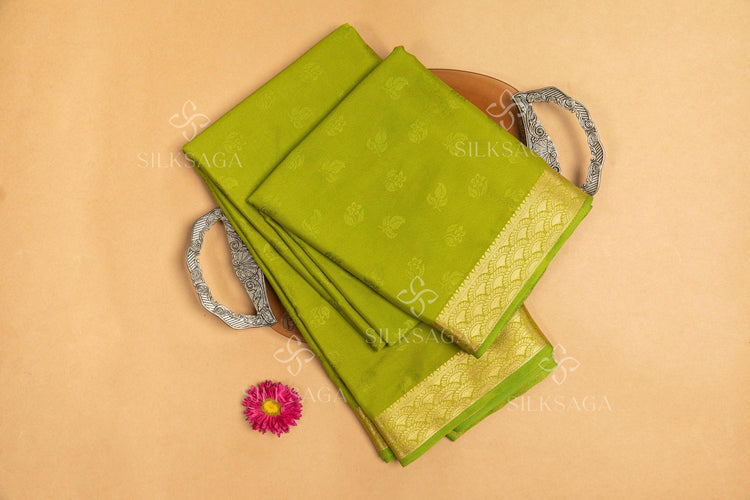 Art Silk Olive Green Saree